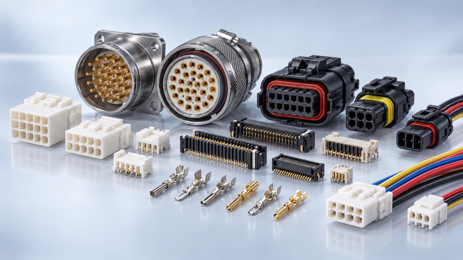 多种 Molex 莫仕连接器、端子与线缆组合产品图